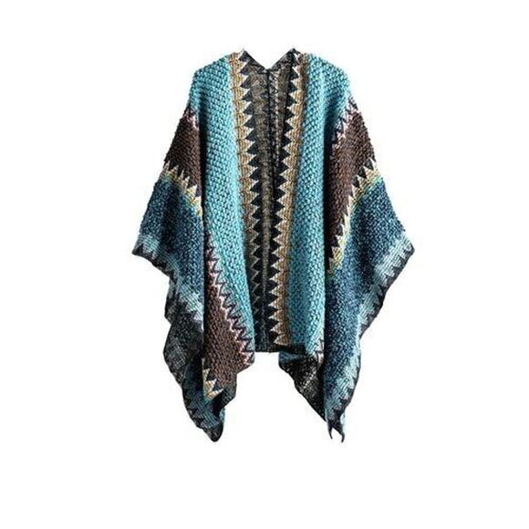 shirleah Jackets & Blazers - Dora cape shawl blue